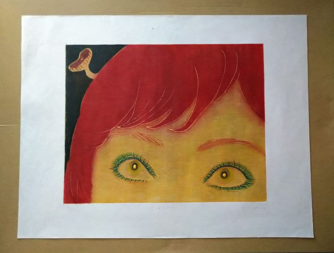 現代ア―ト作家・中田真央の木版画「マンドレイク」限定5部