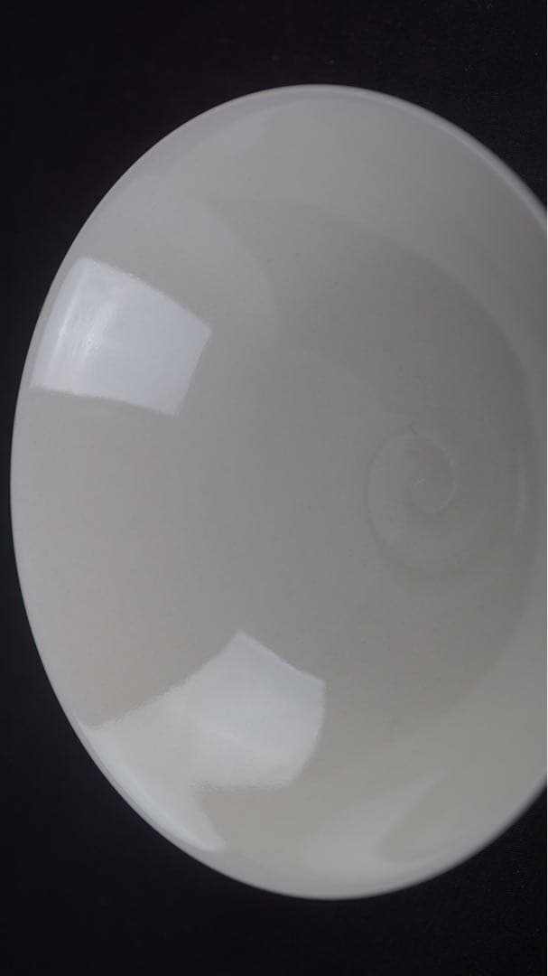 二代 加藤渓山 作 牙黄磁 しのぎ 茶碗 共箱 栞 茶道具