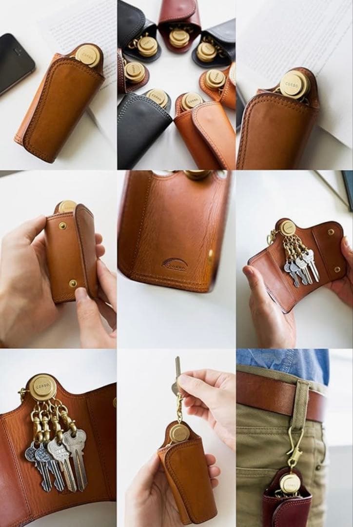 CORBO ブラック レザー キーケース