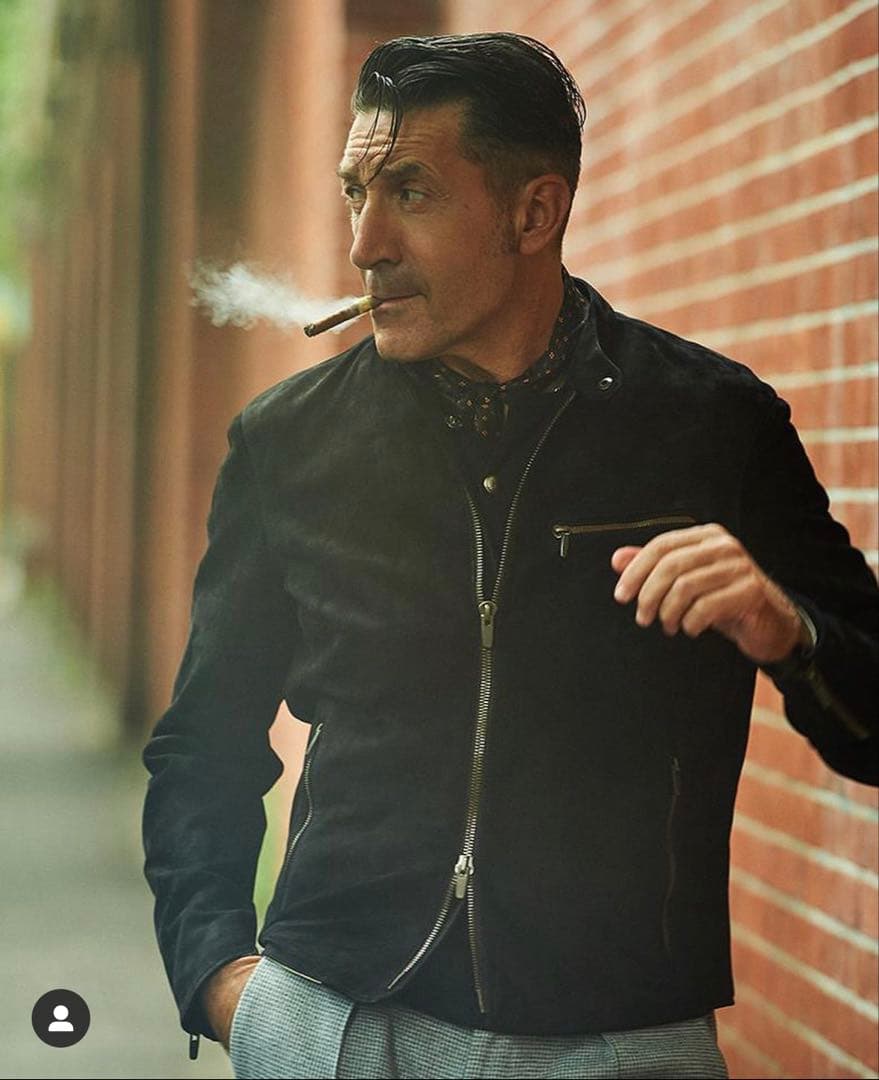 LEON掲載　AJMONE レザージャケット　ラムスエード　50 アイモネ