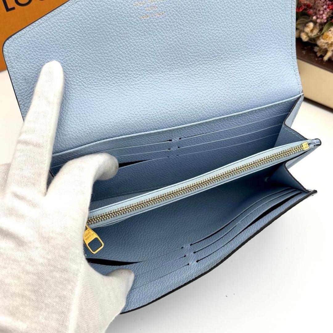 【日本限定】 ルイヴィトン アンプラント ポルトフォイユ サラ ブルー 長財布