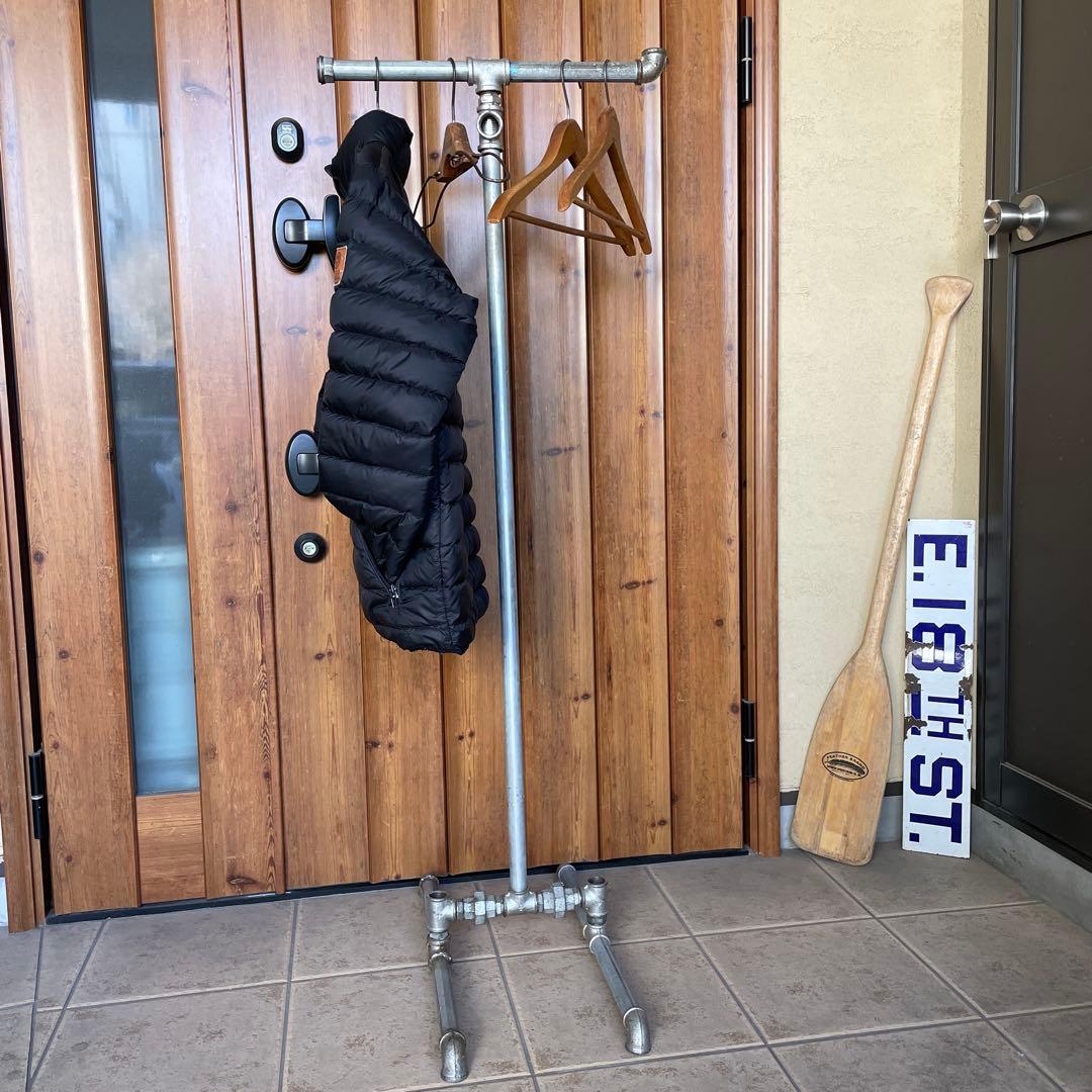 インダストリアル 鉄製 配管パイプ T字ハンガーラック 無骨 シャビー