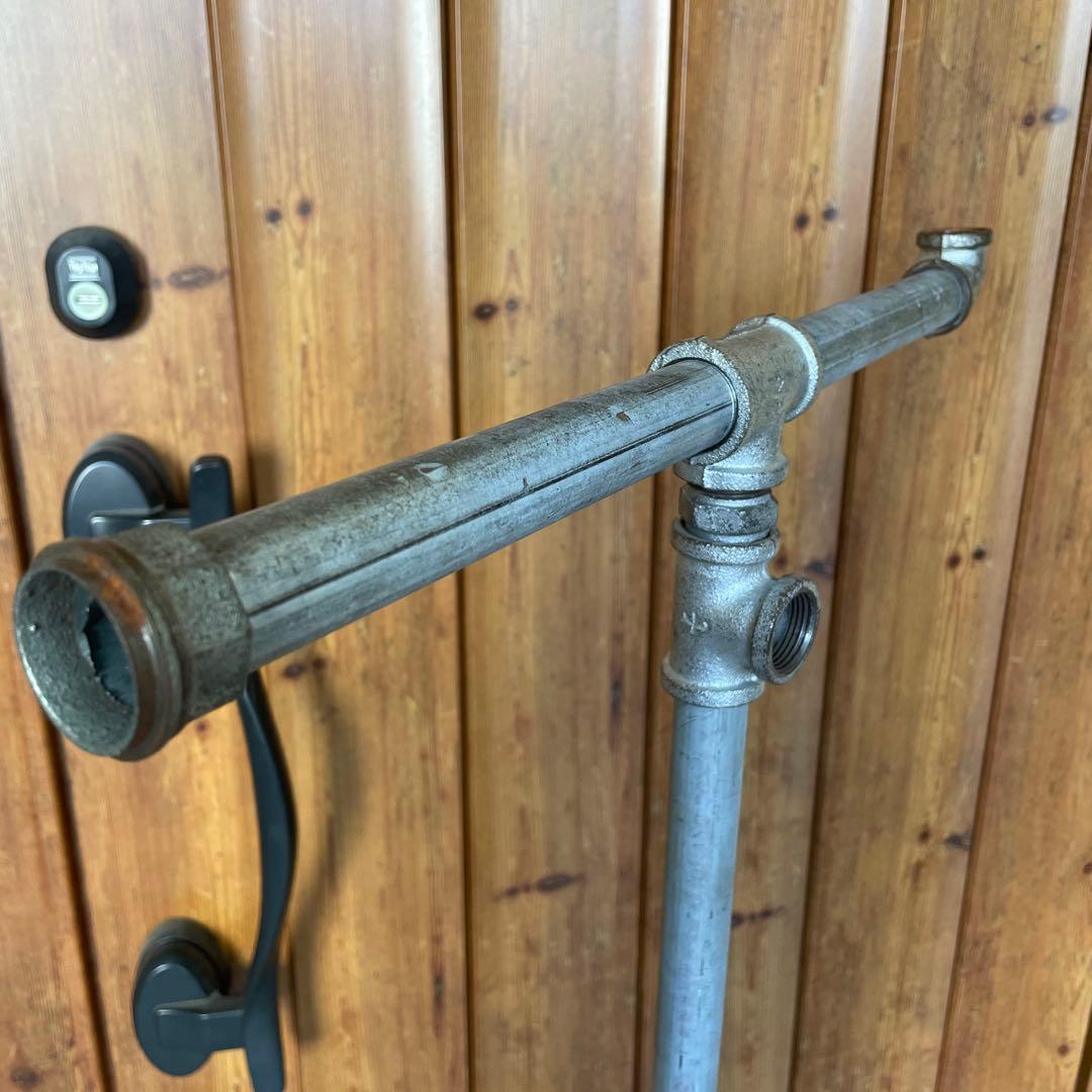 インダストリアル 鉄製 配管パイプ T字ハンガーラック 無骨 シャビー