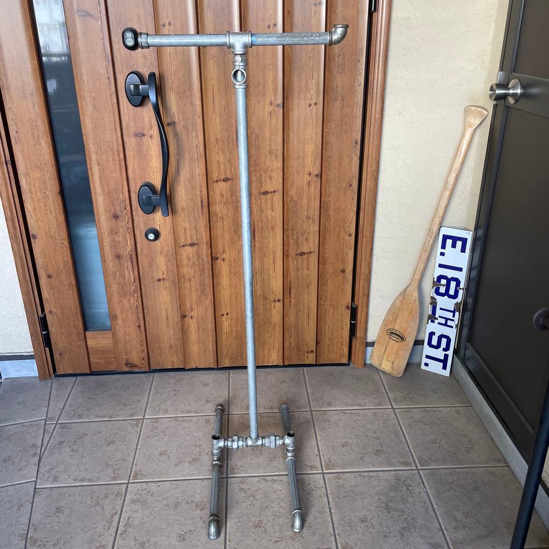 インダストリアル 鉄製 配管パイプ T字ハンガーラック 無骨 シャビー