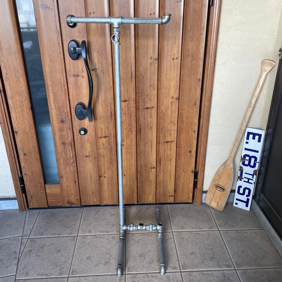 インダストリアル 鉄製 配管パイプ T字ハンガーラック 無骨 シャビー