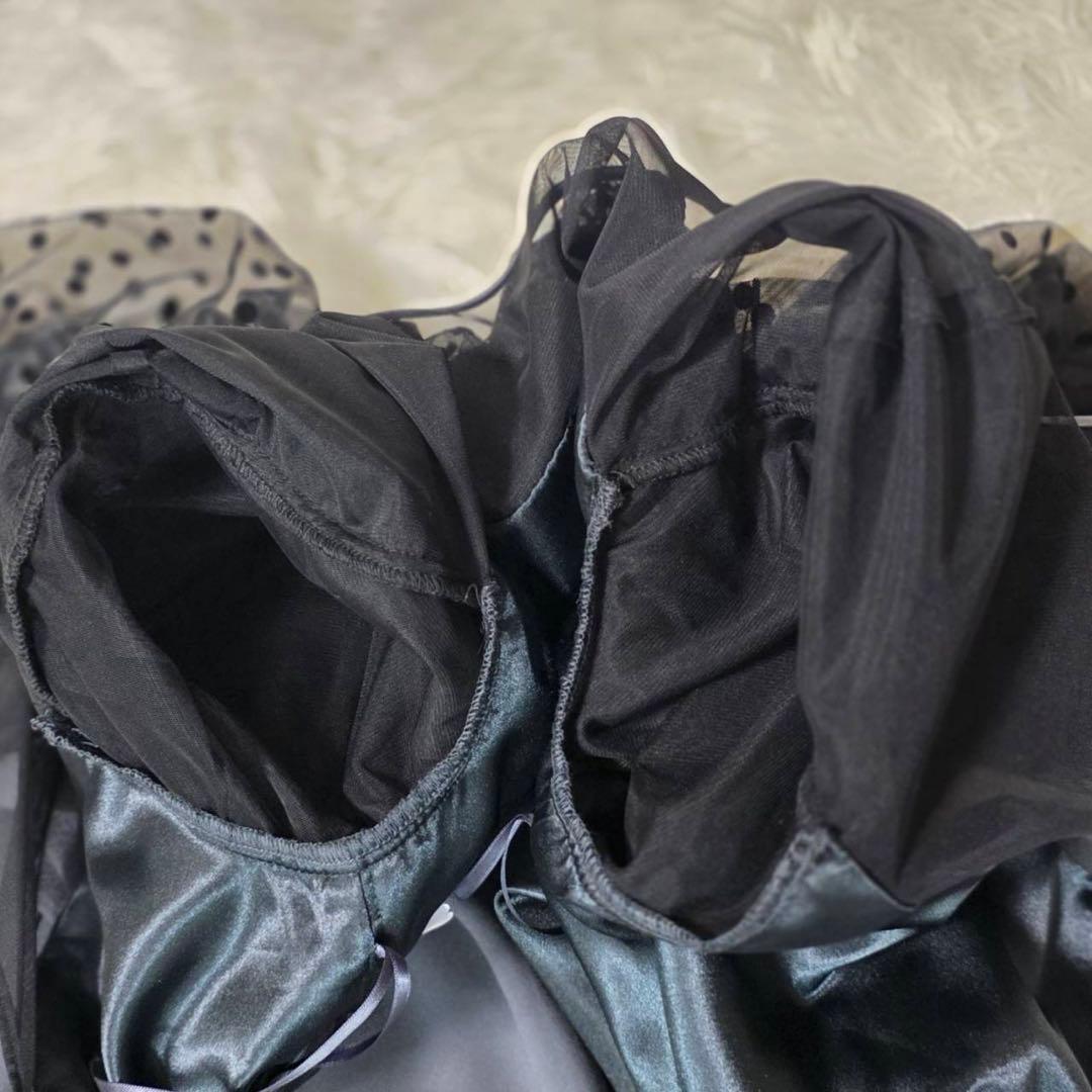 ANDRESDフロッキードットパンツドレス