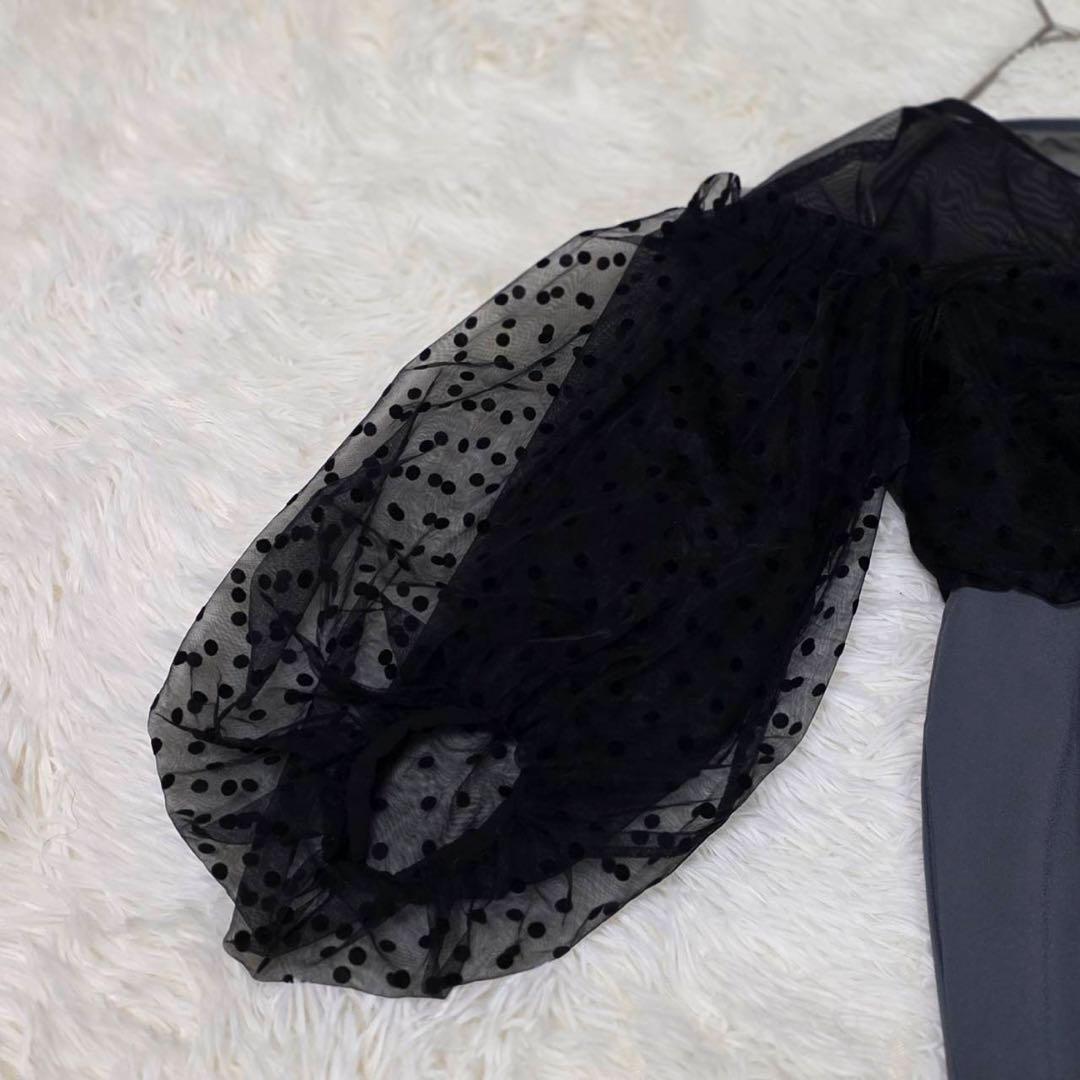 ANDRESDフロッキードットパンツドレス