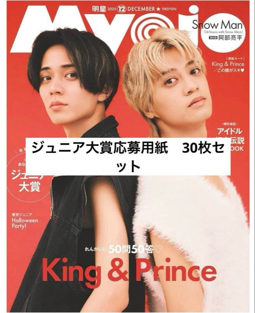 Myojo 12月号　ジュニア大賞　応募用紙のみ　 大小含む30枚