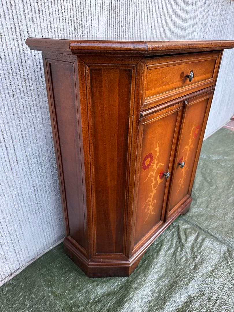 【コンソール】イタリア　象嵌　キャビネット　収納　花台　飾り台　アンティーク◎