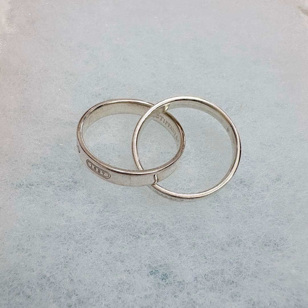 ティファニー 9号 インターロッキング リング ダブル 1837 2連 箱付き