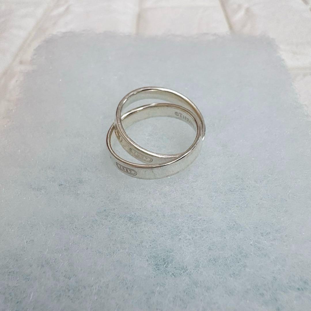 ティファニー 9号 インターロッキング リング ダブル 1837 2連 箱付き