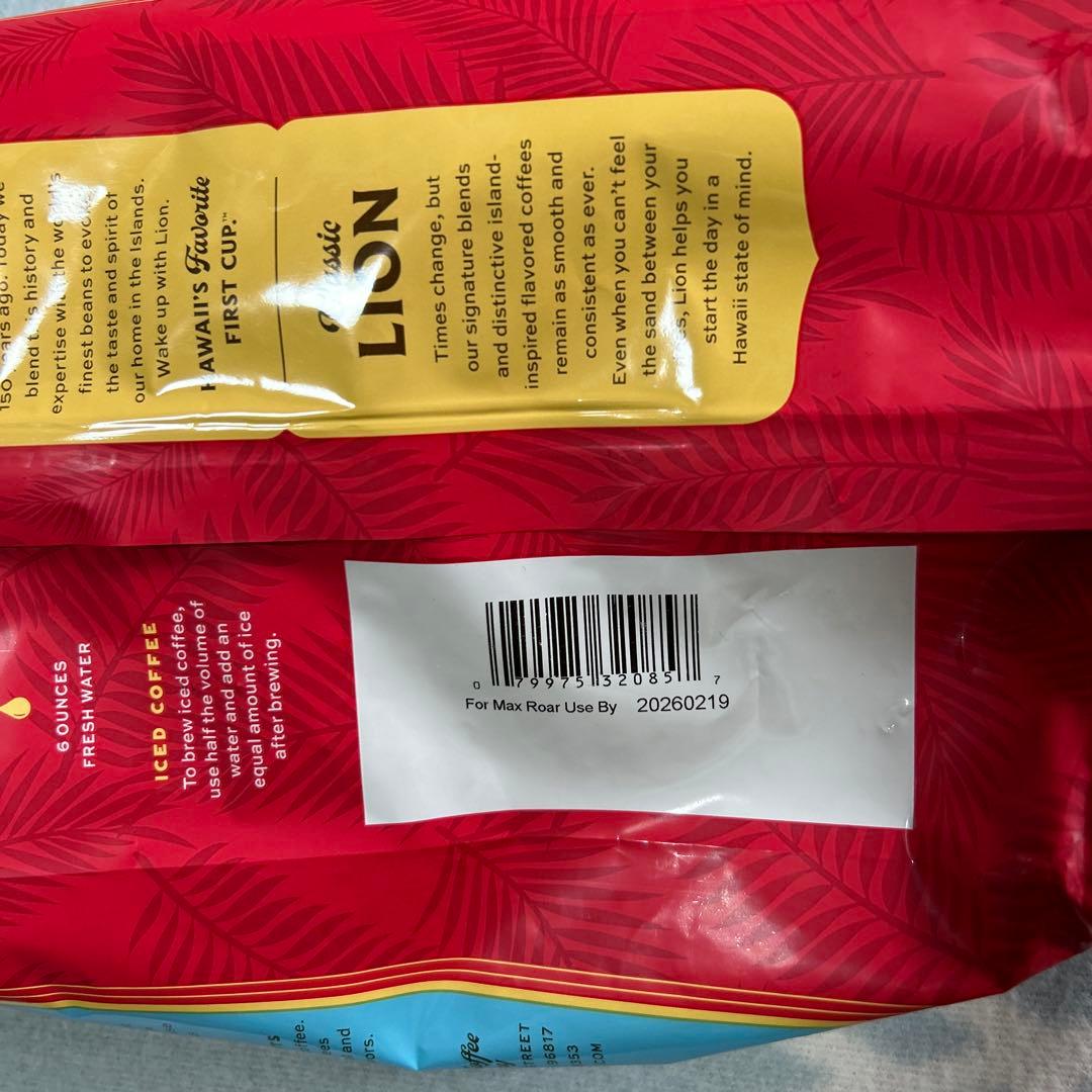 ハワイ　ライオンコーヒー全豆　バニラマカダミアフレーバー　大容量　680g