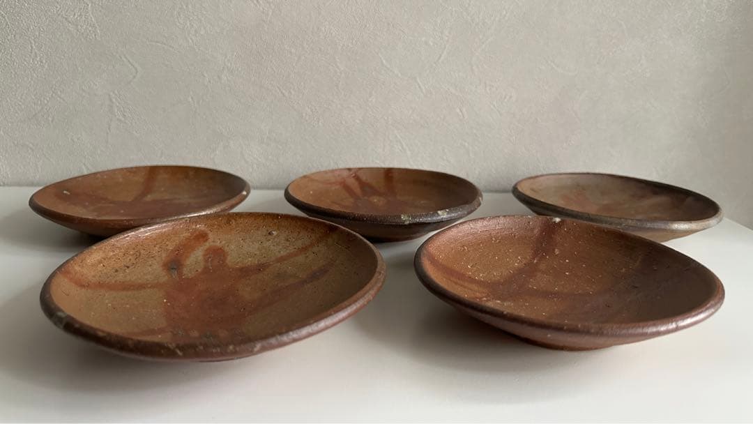 堀江政臣 備前 皿 5点 ①