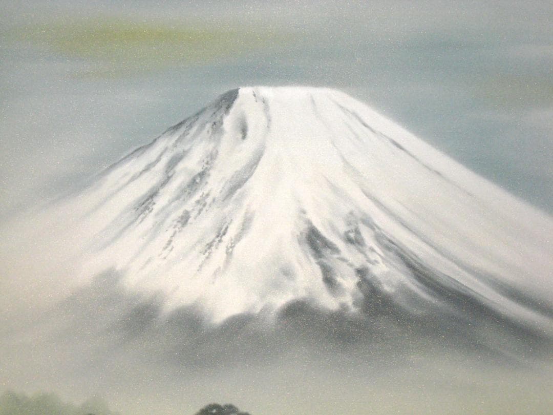 【真筆】掛け軸　富峰風景(富士山)◆成瑞　共箱・タトウ箱付