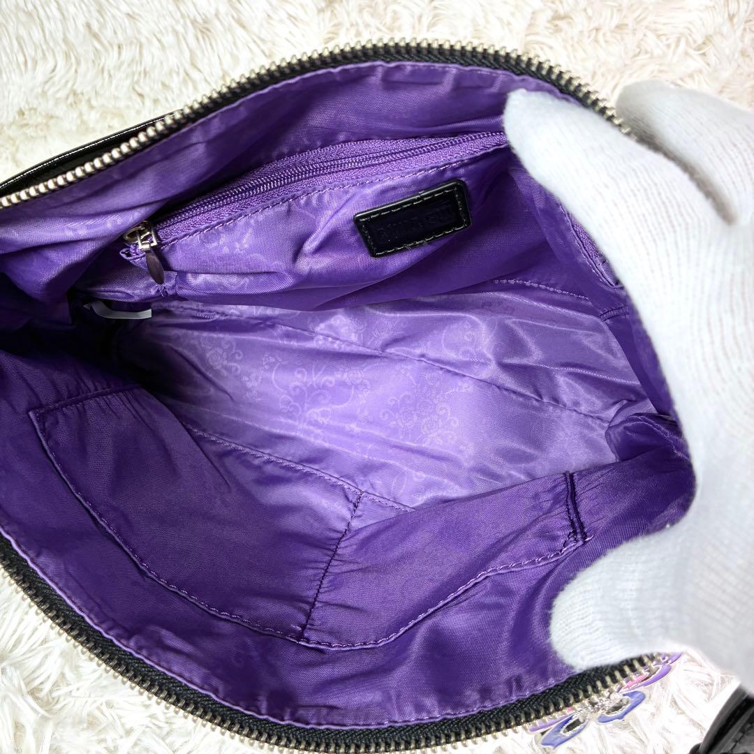 【極美品】アナスイ エリス 型押し エナメルレザー ショルダーバッグ 2way