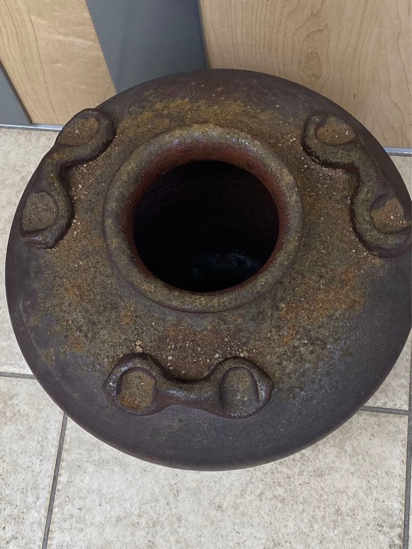 常滑燒備前焼三耳壺花瓶花器壺骨董