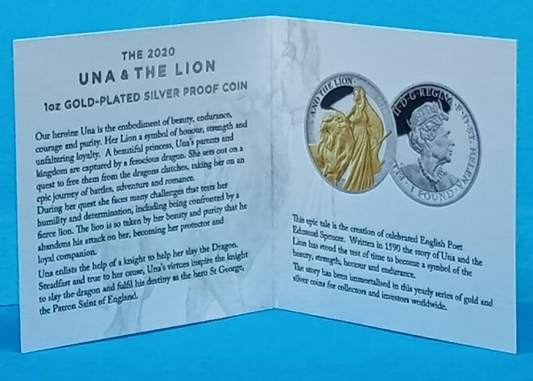 2020 セントヘレナ ウナとライオン 1oz £1 銀貨 NGC PF70UC