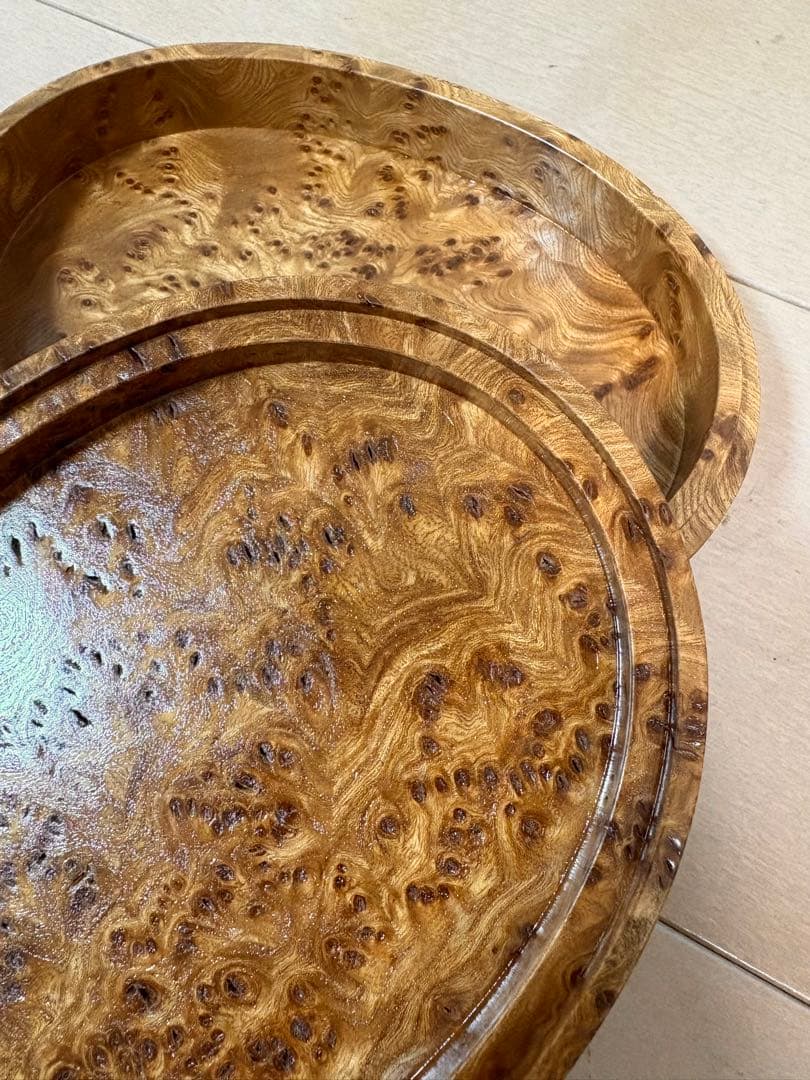 木製　菓子入れ　小物入れ　春楡瘤　欅　けやき　楡　白樺　瘤杢