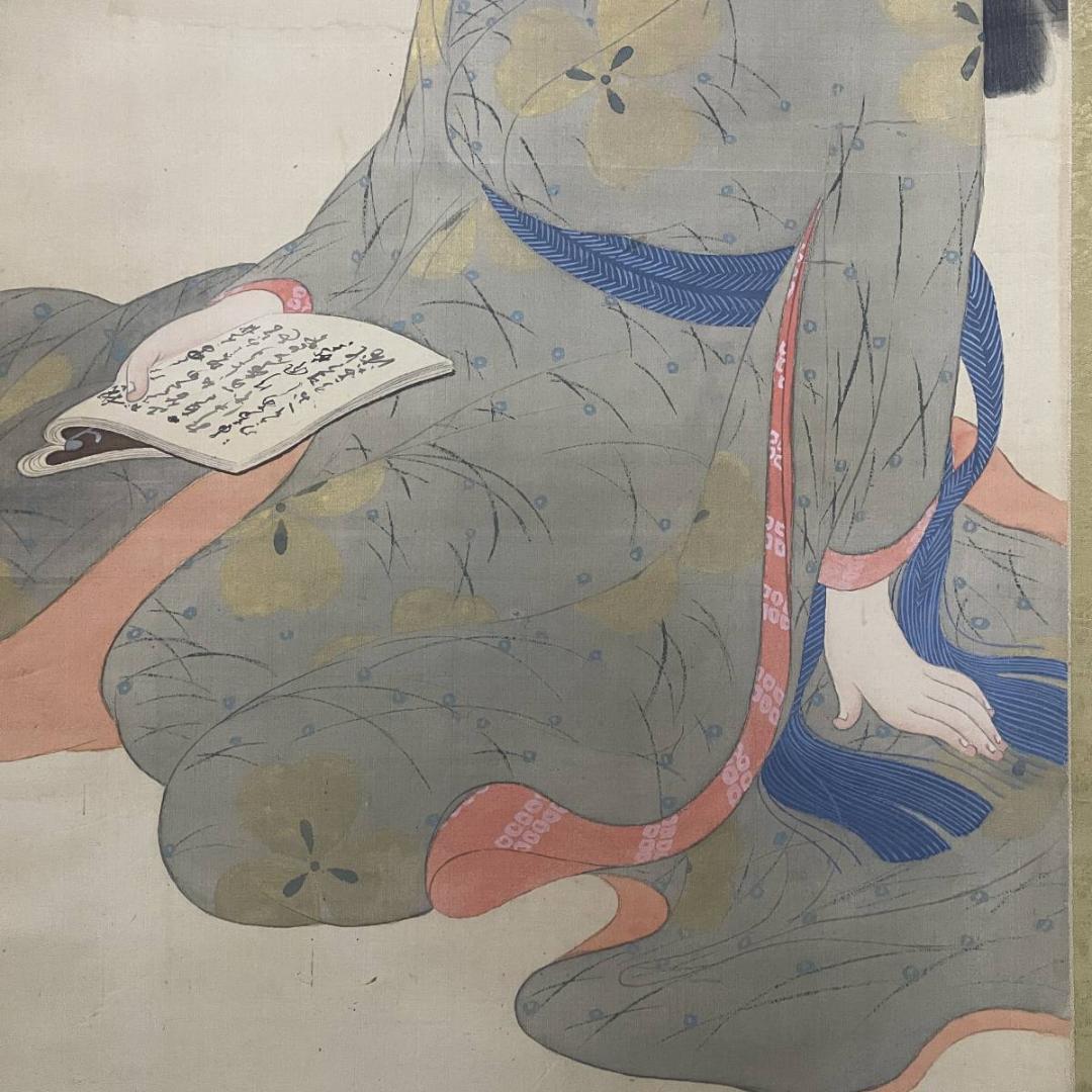 不詳/作者不詳/美人画/人物/布袋屋掛軸A-289