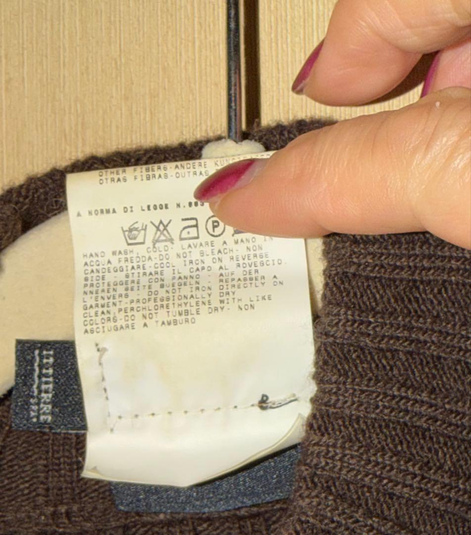 D&G ダークブラウン ジップアップニットジャケット