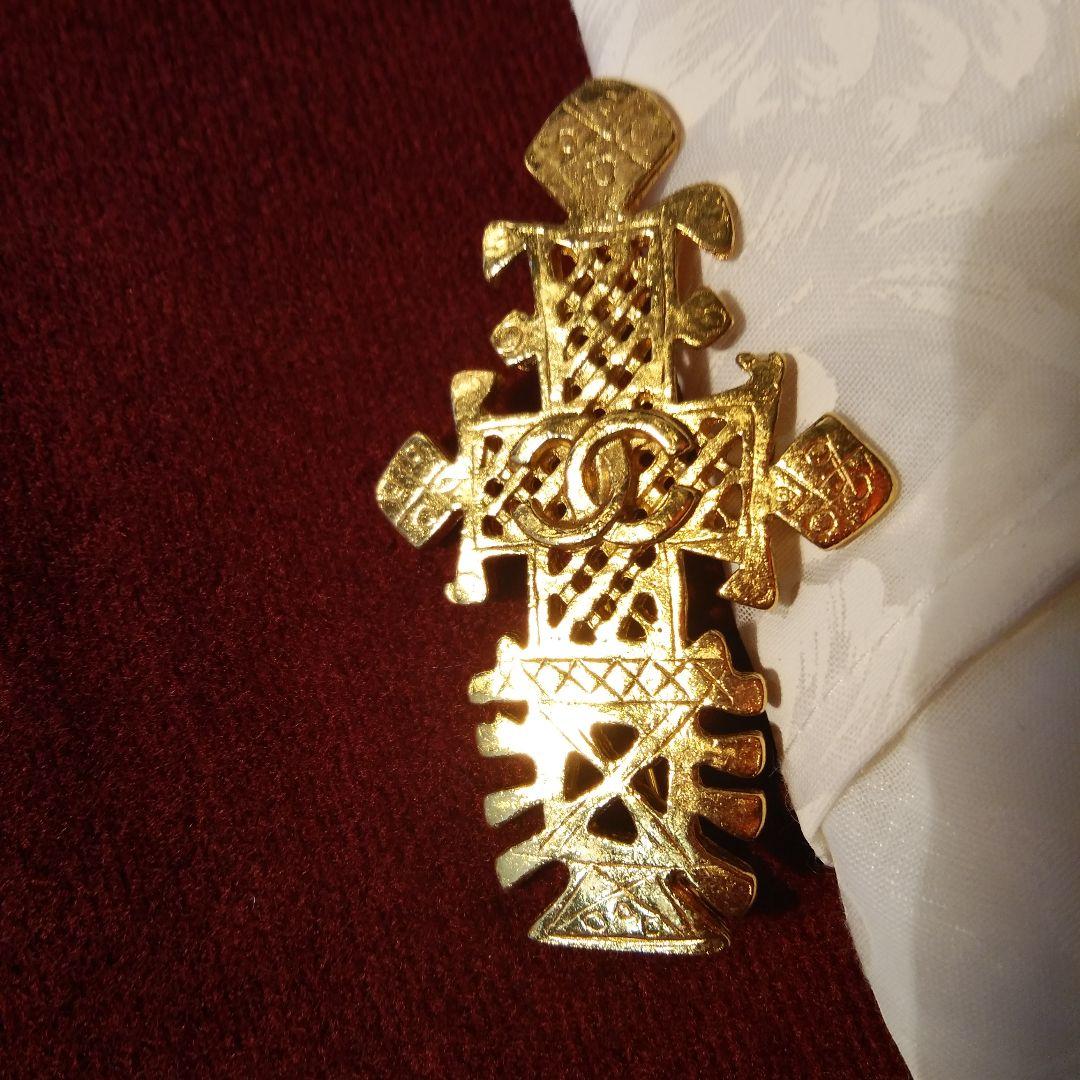 シャネルブローチレディースココマークアクセサリークロス風ゴールドヴィンテージ