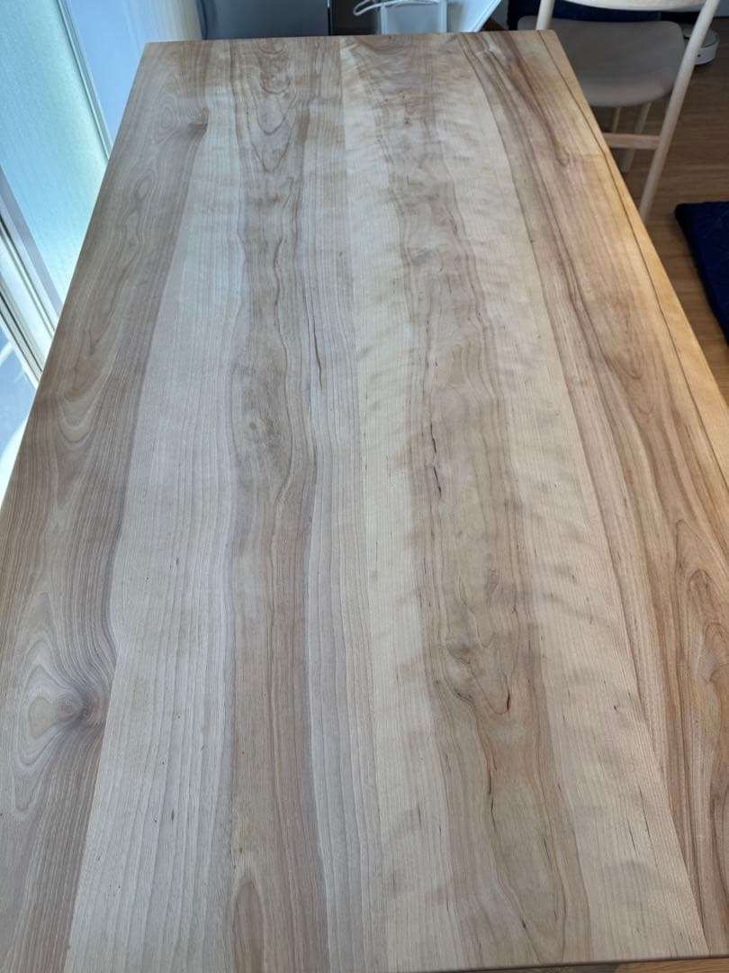 カバ桜の棚付きダイニングテーブル 150x80cm【212】