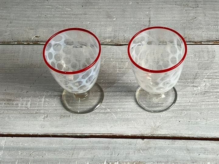 明治 大正 ビンテージ グラス 硝子 2個セット