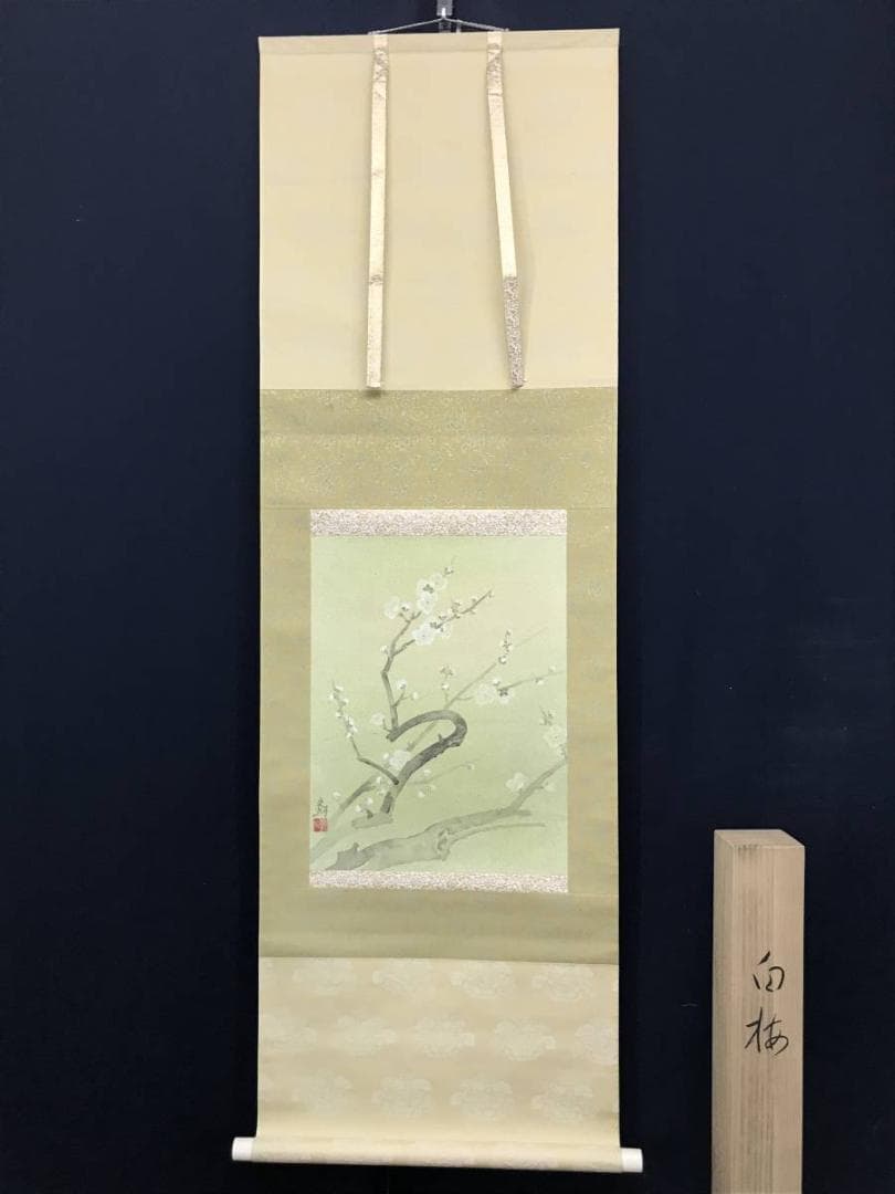 【真作】史朗/白梅図/梅花図/寿/掛軸/名家伝来/AC-202