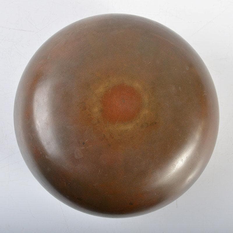 茶道具　釜師　高木治良兵衛造　唐銅　袋形建水　共箱　V R4510