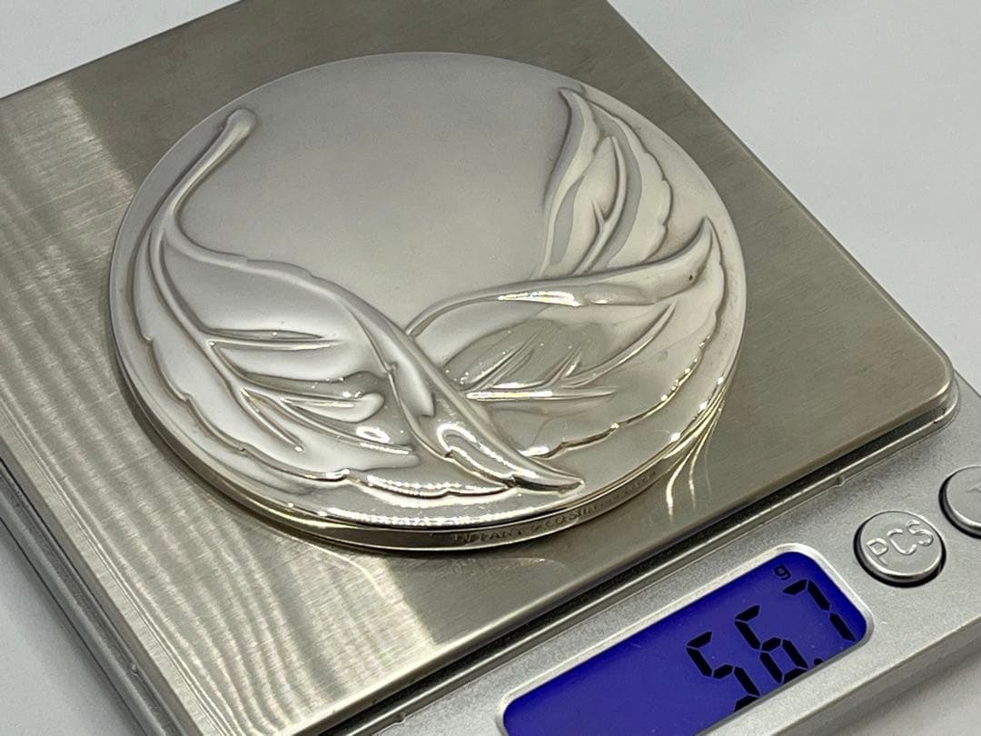 h884 希少　ティファニー　オリーブ　リーフ　コンパクトミラー 手鏡　携帯