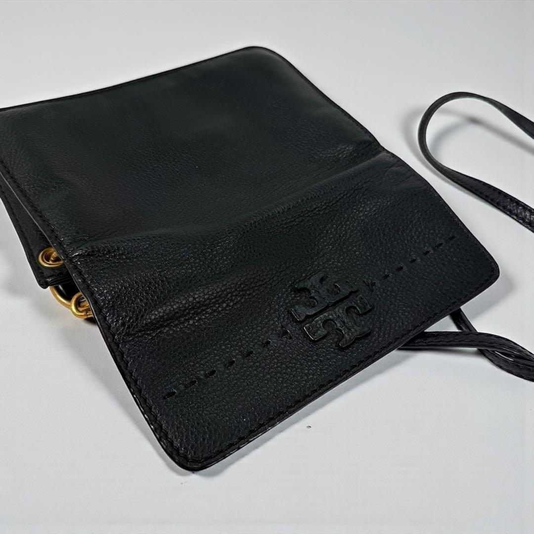 《美品》トリーバーチ ショルダーバック アクセサリーポーチ レザー ゴールド金具