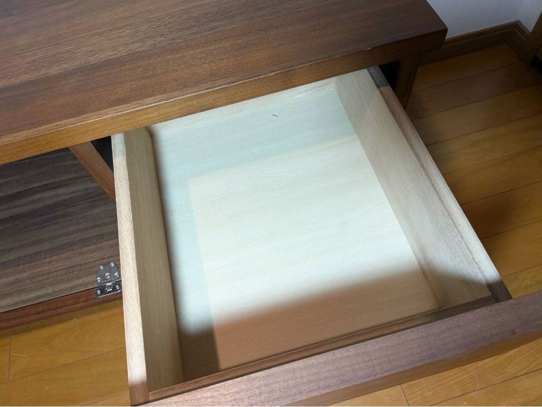 ■送料込■無印 木製 テレビボード AVラック テレビ台 ウォールナット 引出し