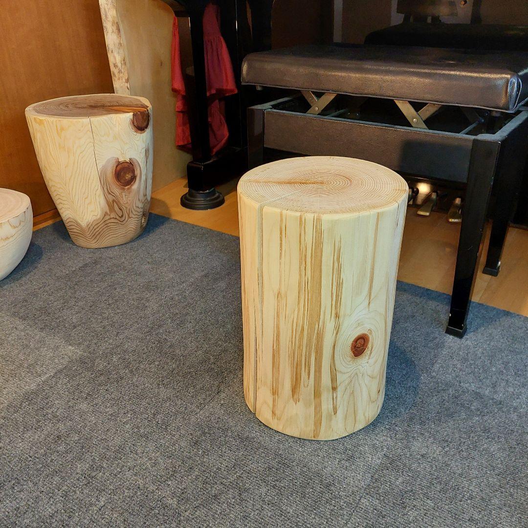 リ　檜 切り株 丸太 椅子 スツール 高さ約39㎝