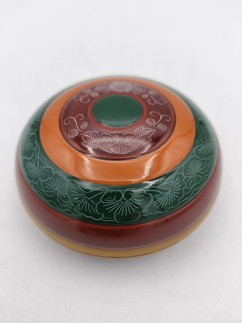 b821 【新品・未使用】香合 玄々斎好 独楽 道場宗廣 木箱 茶道具