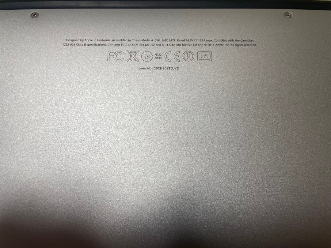 Apple MacBook Air シルバー 11インチ 箱 電源付