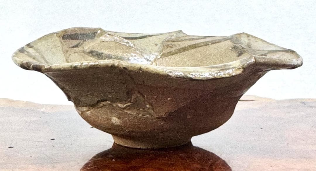 桃山時代 古唐津 絵唐津 草花文皿 発掘品 古茶碗 ウブ品 骨董WWTT387