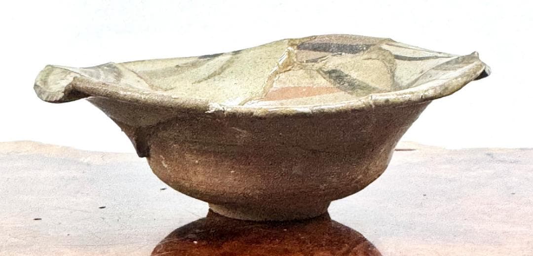 桃山時代 古唐津 絵唐津 草花文皿 発掘品 古茶碗 ウブ品 骨董WWTT387