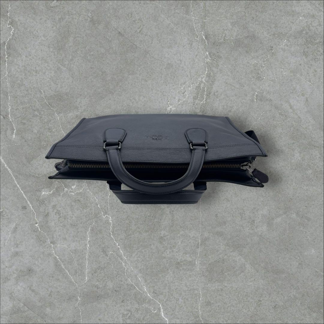 COACH ブリーフケース 2way レザー ネイビー系 71614