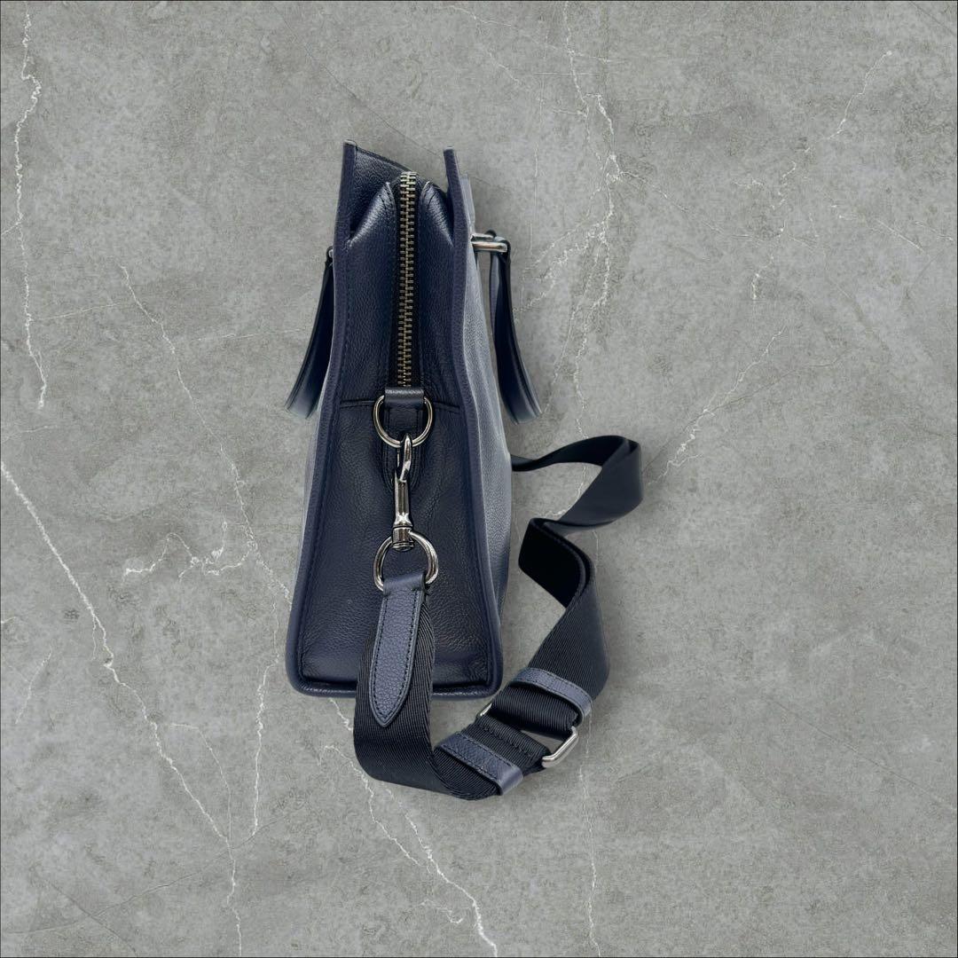 COACH ブリーフケース 2way レザー ネイビー系 71614