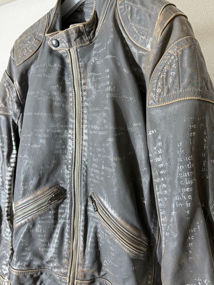 ドルチェ&ガッバーナ プリント総柄 レザージャケット レザージャケット