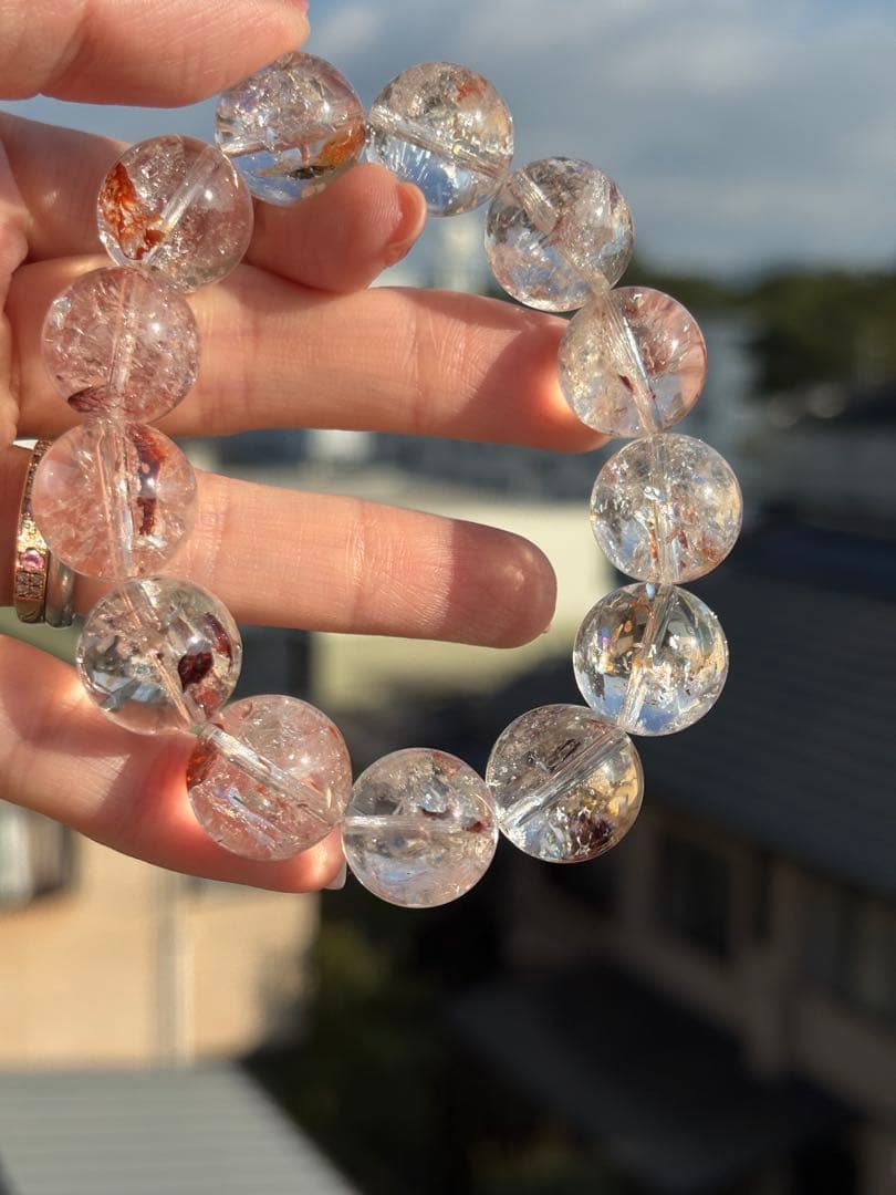 Y sh様 ♡美人大玉♡輝き15ミリUP ライモナイトインクォーツ　ブレスレット