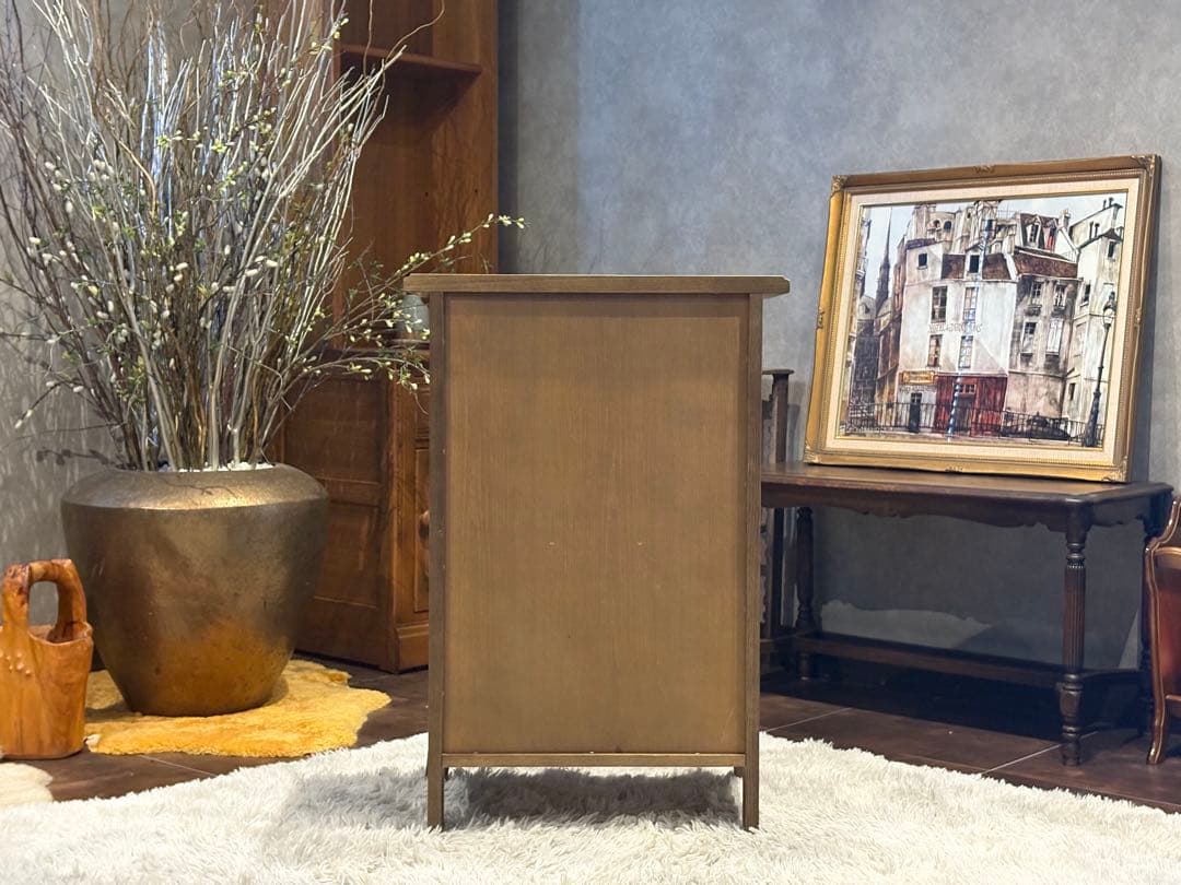 迪卡　起立木工　キャビネット　電話台　収納　ビンテージ　無垢材　IZ