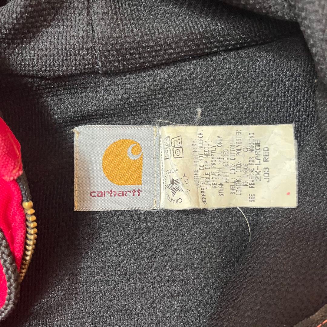 90's USA製 カーハート アクティブジャケット レッド 2XL