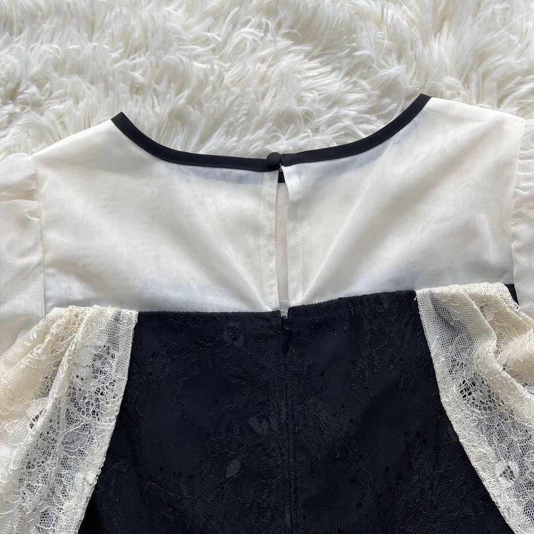 美品✨ルイルエブティック　ボリュームスリーブ×レースドレス マーメイド　S