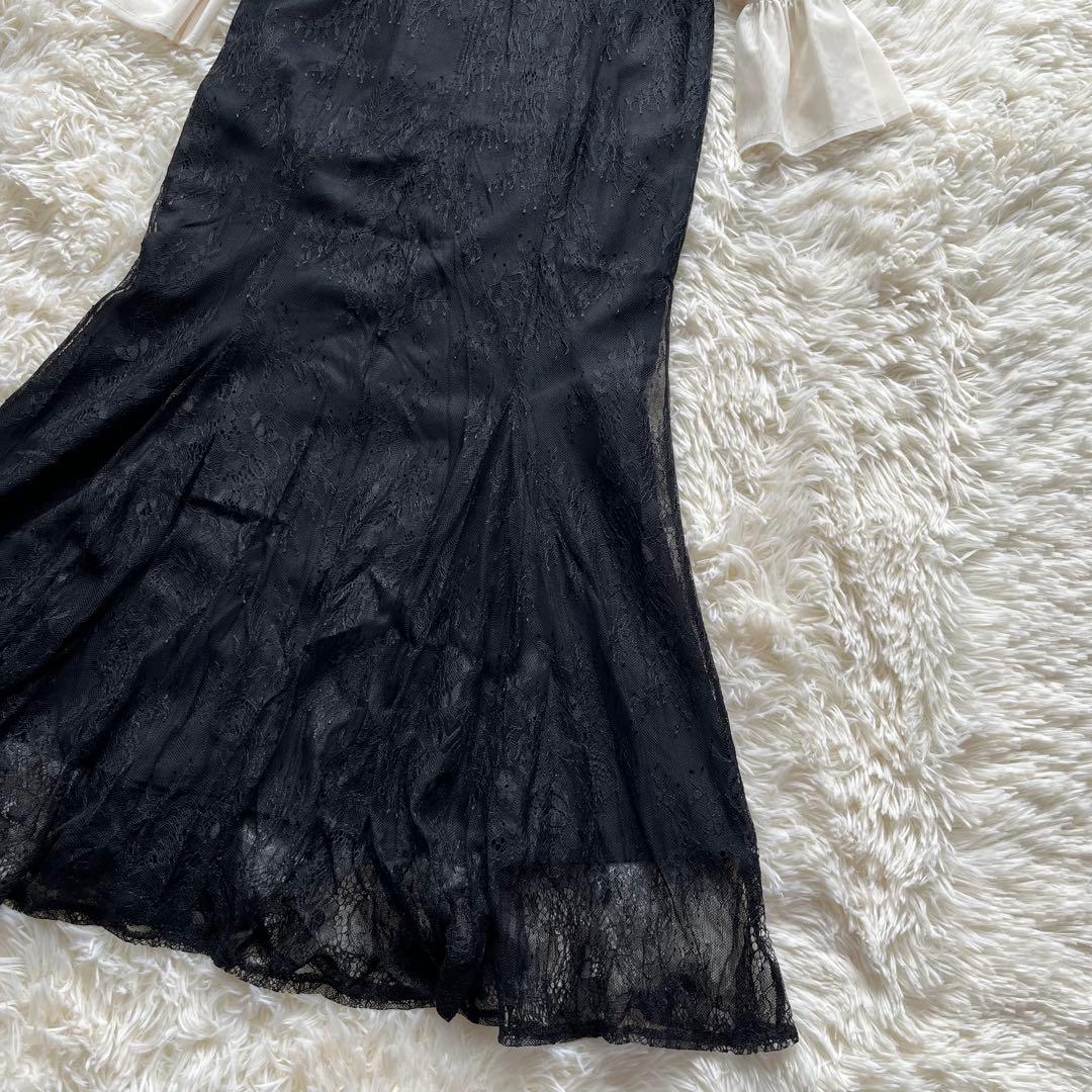 美品✨ルイルエブティック　ボリュームスリーブ×レースドレス マーメイド　S