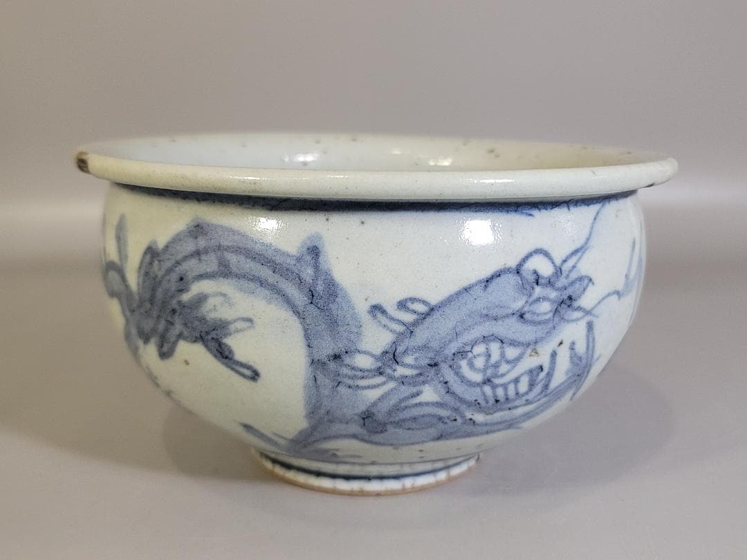 古美術 染付 龍紋 碗 中国