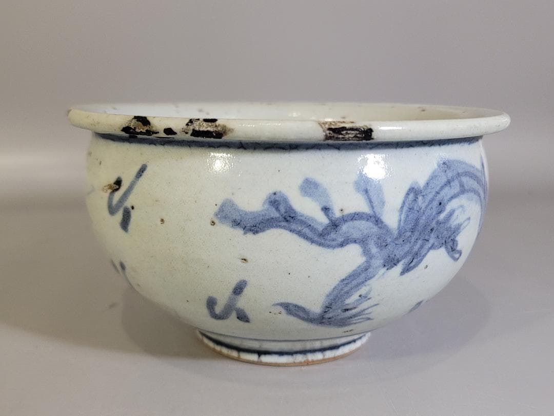 古美術 染付 龍紋 碗 中国