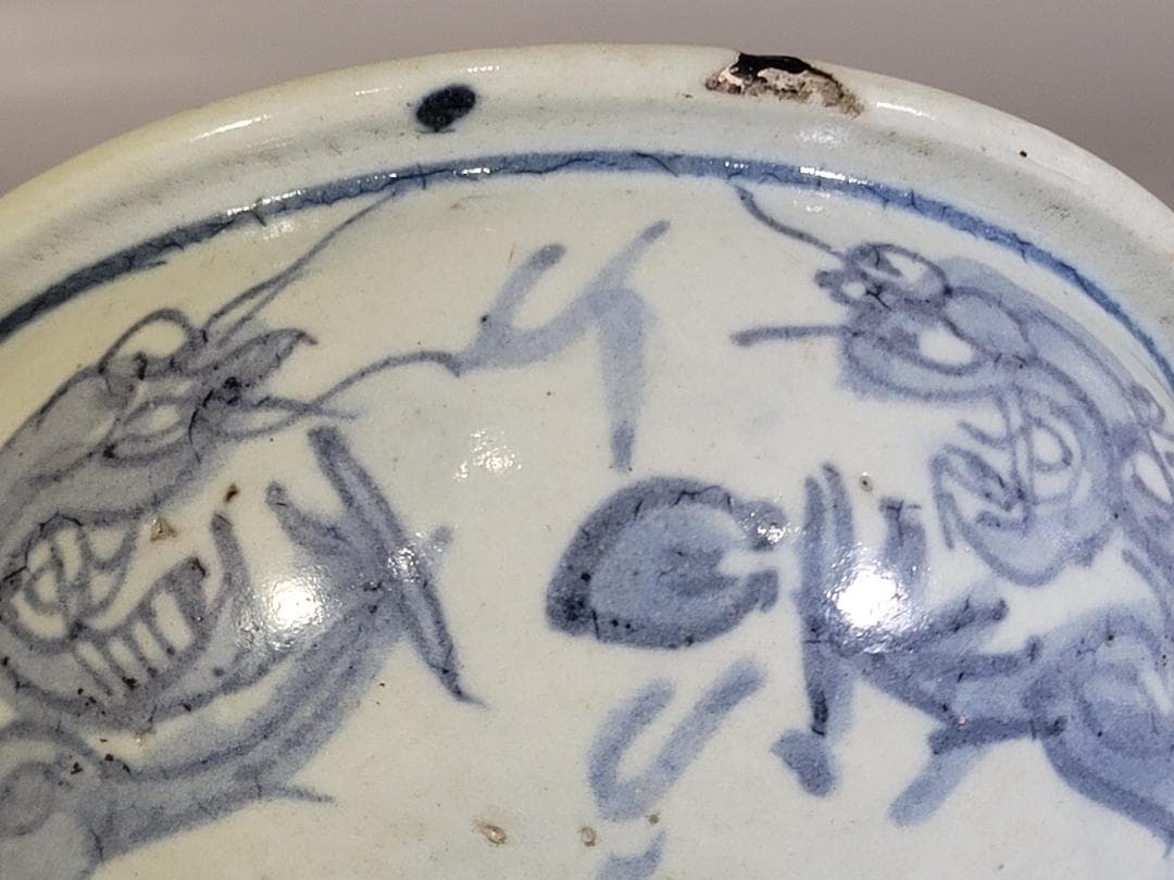 古美術 染付 龍紋 碗 中国