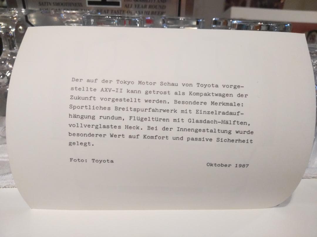 1987年 AXV-Ⅱ TOYOTA SERA トヨタ セラ 宣伝プレス 写真