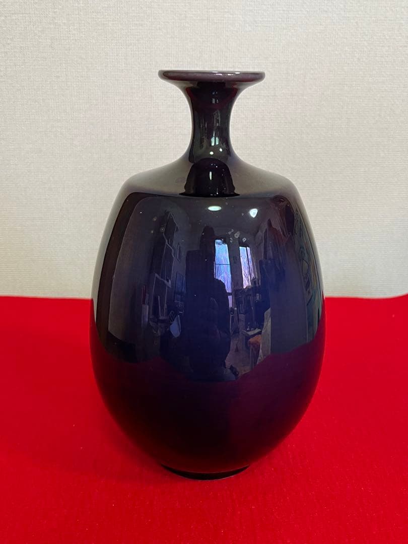 【特価】柳雨軒 三代 人間国宝 徳田八十吉（正彦銘）壺 高さ約21㎝ T258